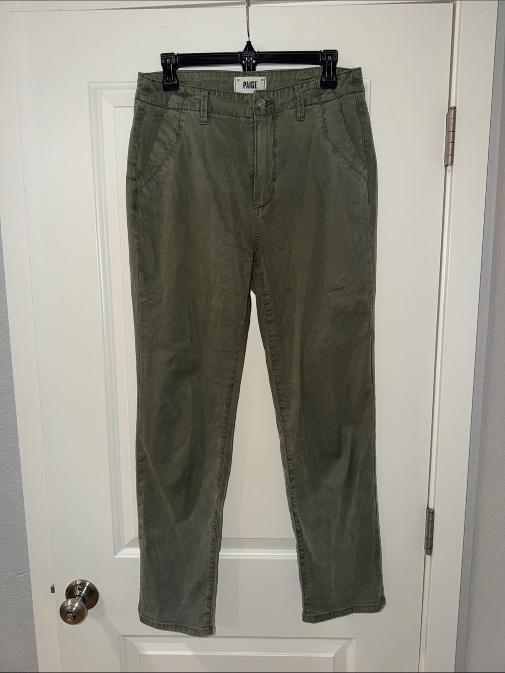PAIGE Olive Green Cropped Women's Pants